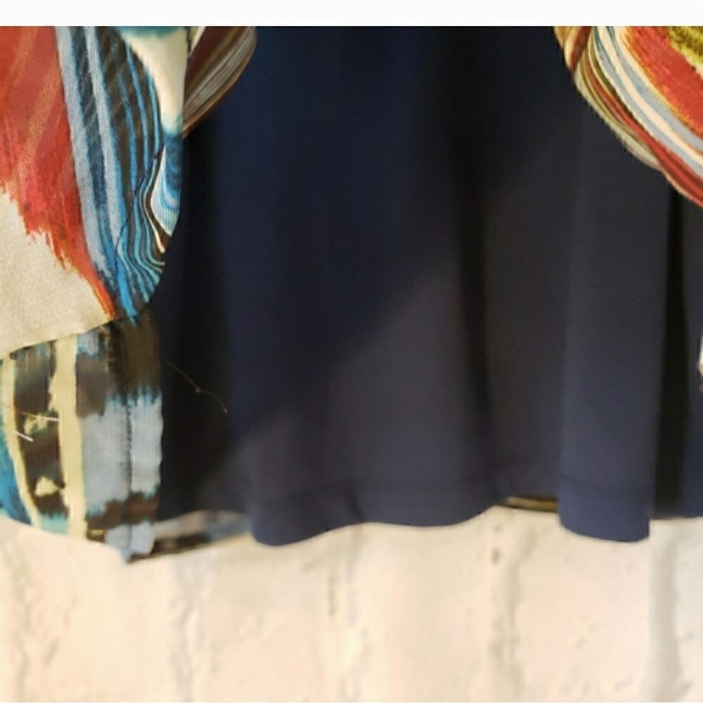 HALO Vibrant Handkerchief Button Front Blouse Medium - Picture 8 of 9